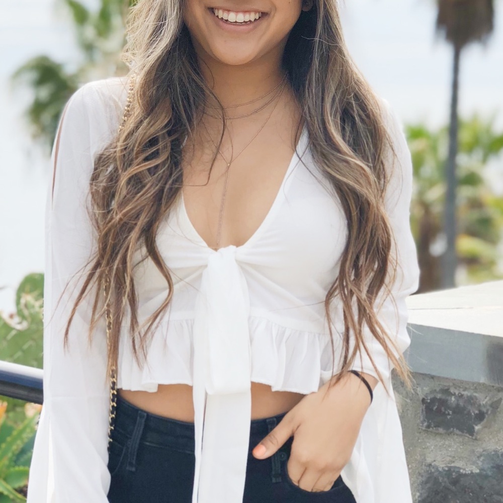 White tie top from LF